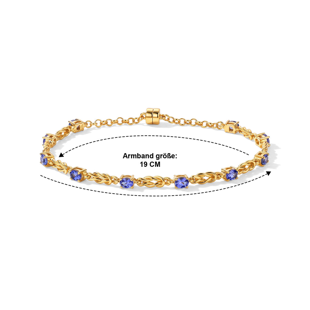 EVER TRUE Tansanit Armband ca. 19 cm 950 Kupfer ca. 2.20 ct