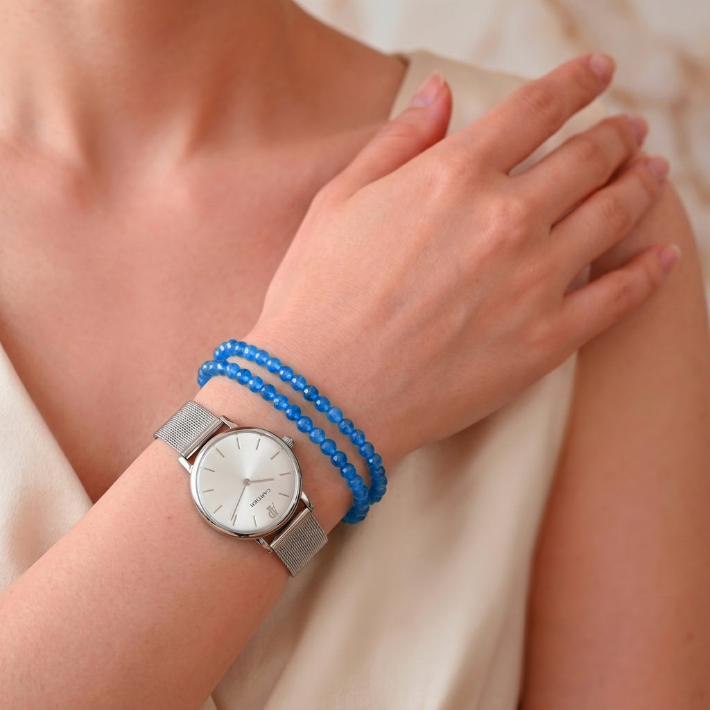 Neon Apatit Armband ca. 18 cm 316L Edelstahl ca. 30,00 ct.