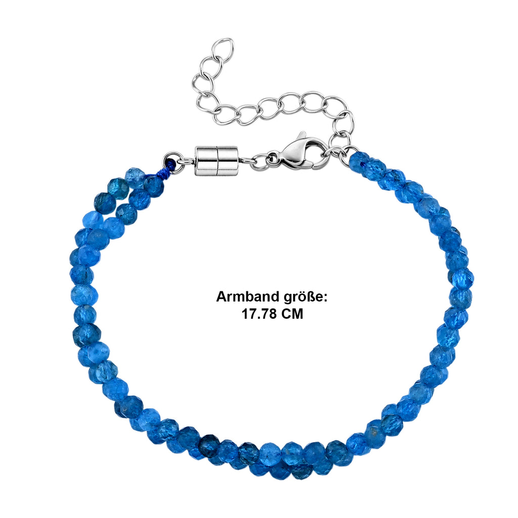 Neon Apatit Armband ca. 18 cm 316L Edelstahl ca. 30,00 ct.