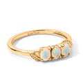 EverTrue AA natürlicher, äthiopischer Welo Opal Trilogie Ring, Messing mit Gelbgold E-Beschichtung - 0,60 ct.