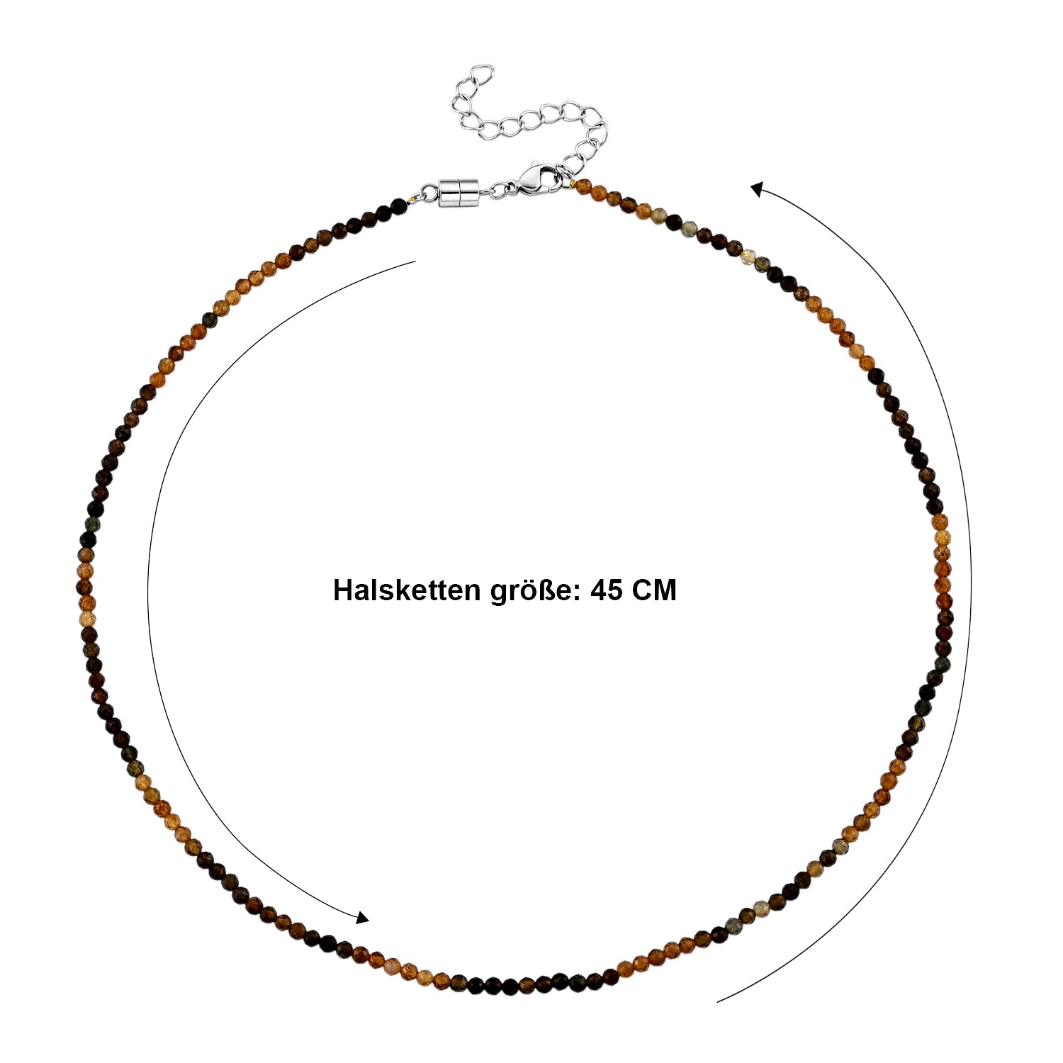 Gelber Turmalin Halskette ca. 45 cm 316L Edelstahl ca. 28.00 ct