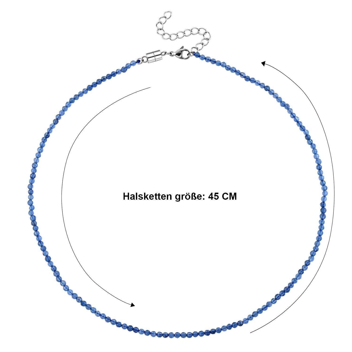 Santamaria Aquamarin Halskette ca. 45 cm 316L Edelstahl ca. 20.00 ct