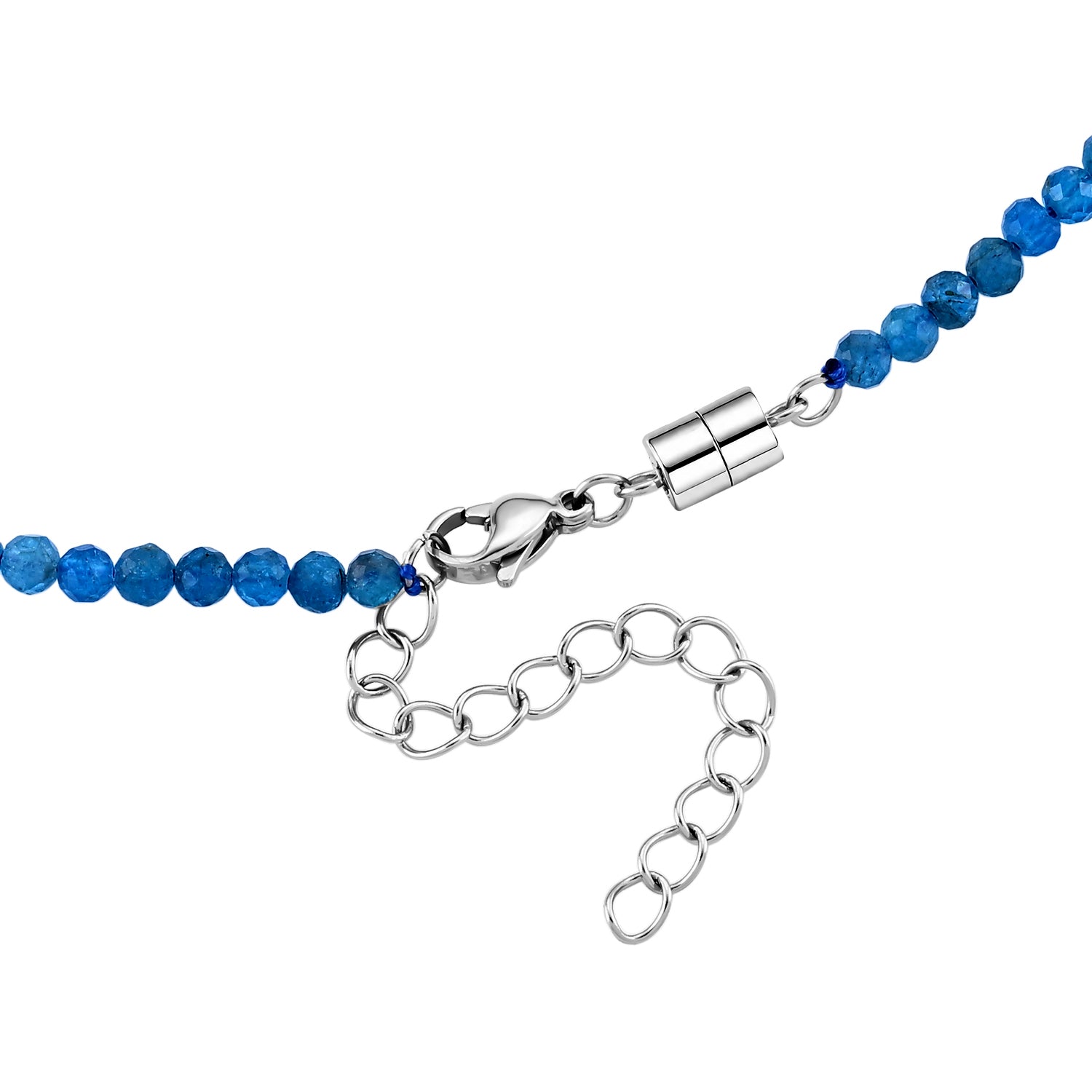 Natürlicher Neon-Apatit Halskette ca. 45 cm 316L Edelstahl ca. 40,00 ct.