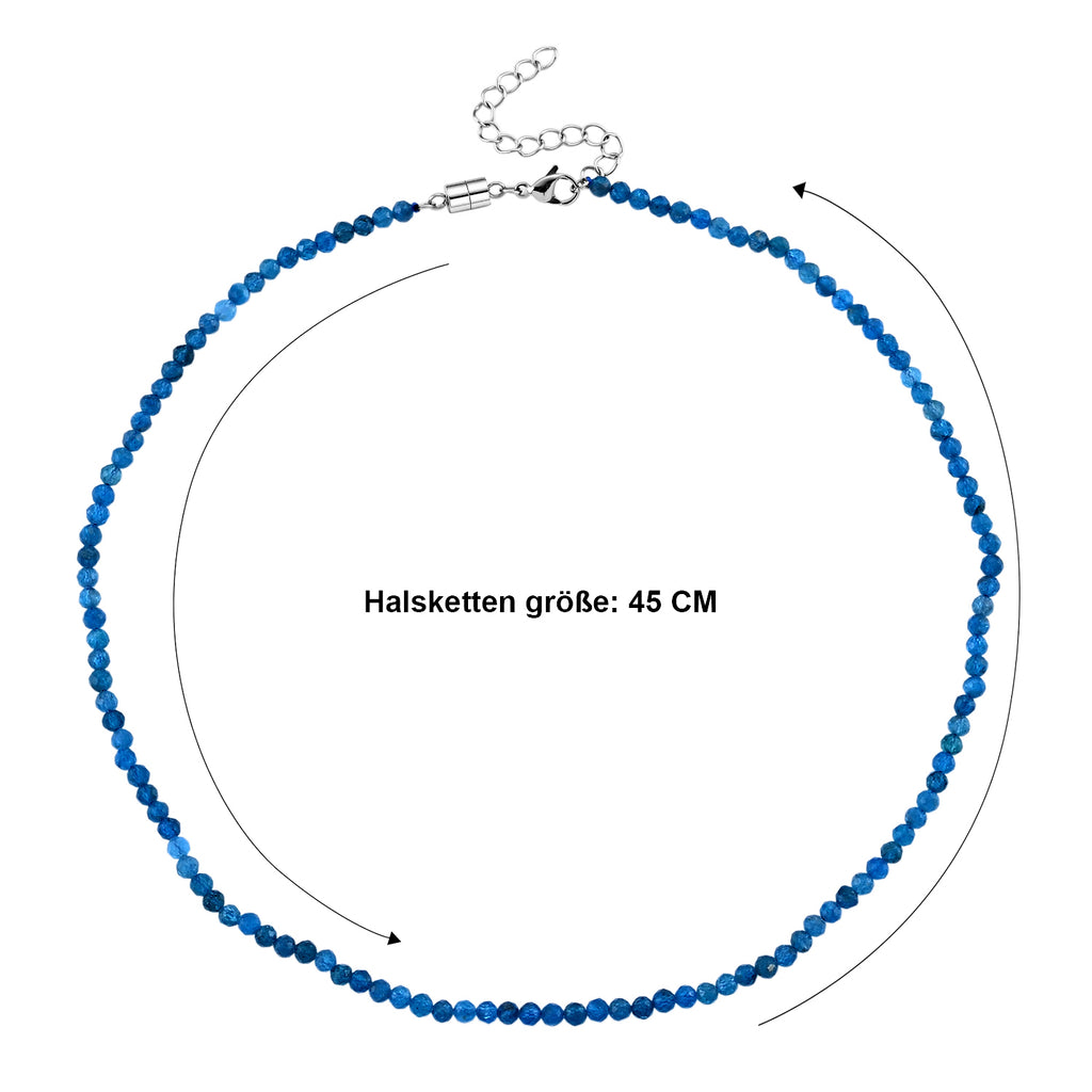 Neon Apatit Halskette ca. 45 cm 316L Edelstahl ca. 40,00 ct.