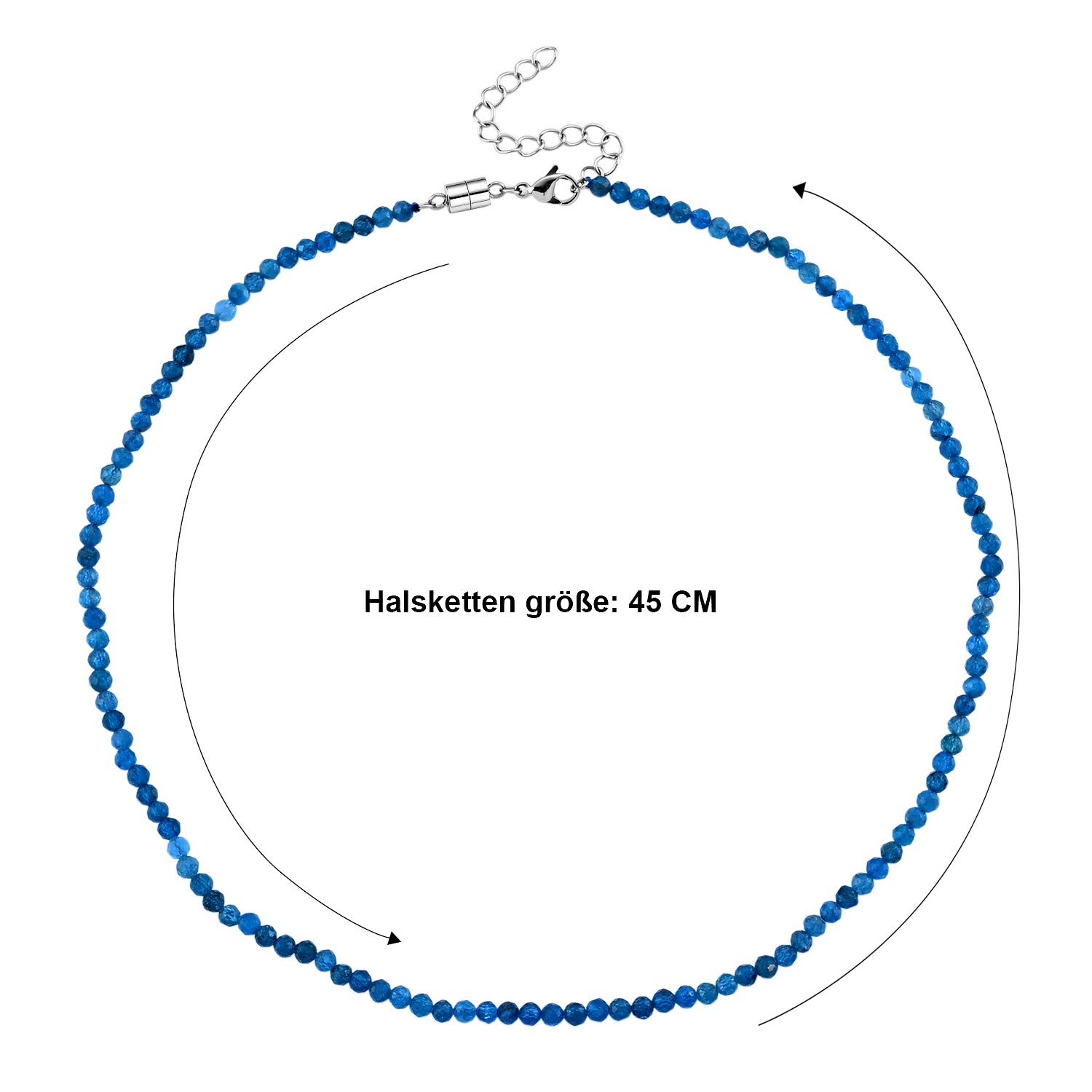 Neon Apatit Halskette ca. 45 cm 316L Edelstahl ca. 40,00 ct.