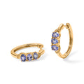 EverTrue Tansanit Trilogie Ohrringe, Messing mit Gelbgold E-Beschichtung - 1,20 ct.