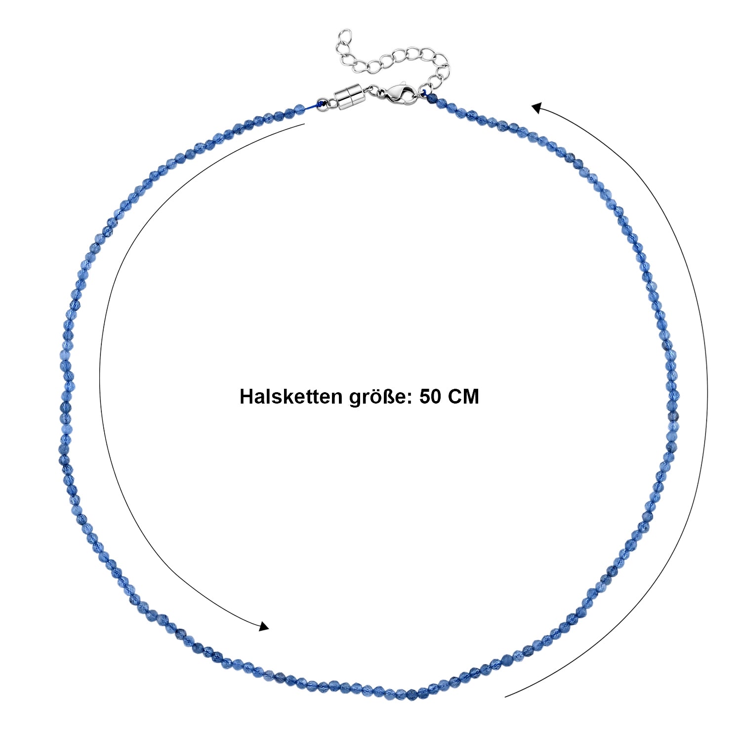 Santamaria Aquamarin Halskette ca. 50 cm 316L Edelstahl ca. 23,00 ct.