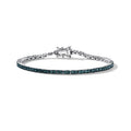 D'Joy Blauer Diamant Armband ca. 19 cm 925 Silber Rhodiniert ca. 3,03 ct.