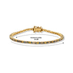 D'Joy Blauer Diamant, Natürlicher Champagner Diamant Armband ca. 19 cm 925 Silber 750 Gelbgold vermeil ca. 3.00 ct