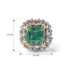 D'Joy AAA Kagem Sambischer Smaragd, Weißer Zirkon Ohrringe 925 Silber Gold ca. 1,18 ct.