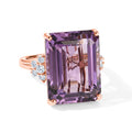 EverTrue AA Rose De France Amethyst und Zirkon Solitär-Stil Ring, 950 Kupfer mit Roségold-E-Beschichtung - 24,84 ct.