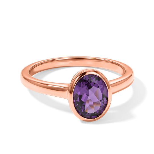 EVER TRUE Rose De France Amethyst Ring 950 Kupfer Rosévergoldet (Größe 20.00) ca. 1,63 ct