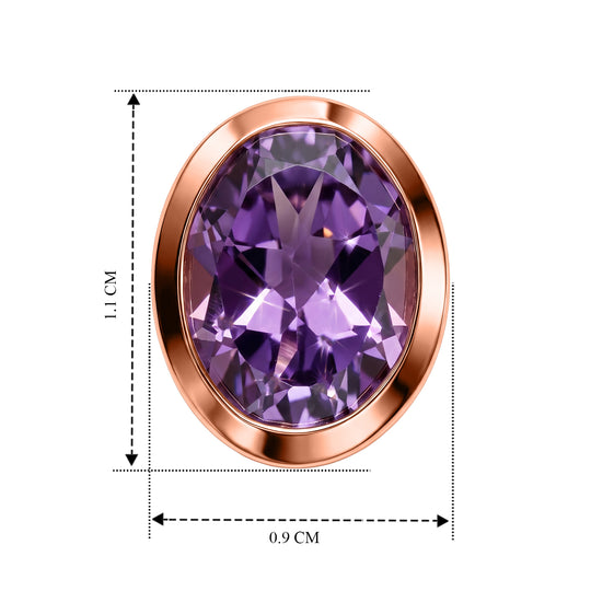 EverTrue Rose De France Amethyst Solitär Ohrringe, 950 Kupfer platiniert - 3,35 ct.