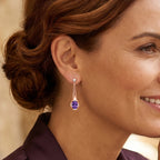 D'Joy Rose De France Amethyst und Zirkon Ohrringe, 925 Silber rosévergoldet - 2,45 ct.