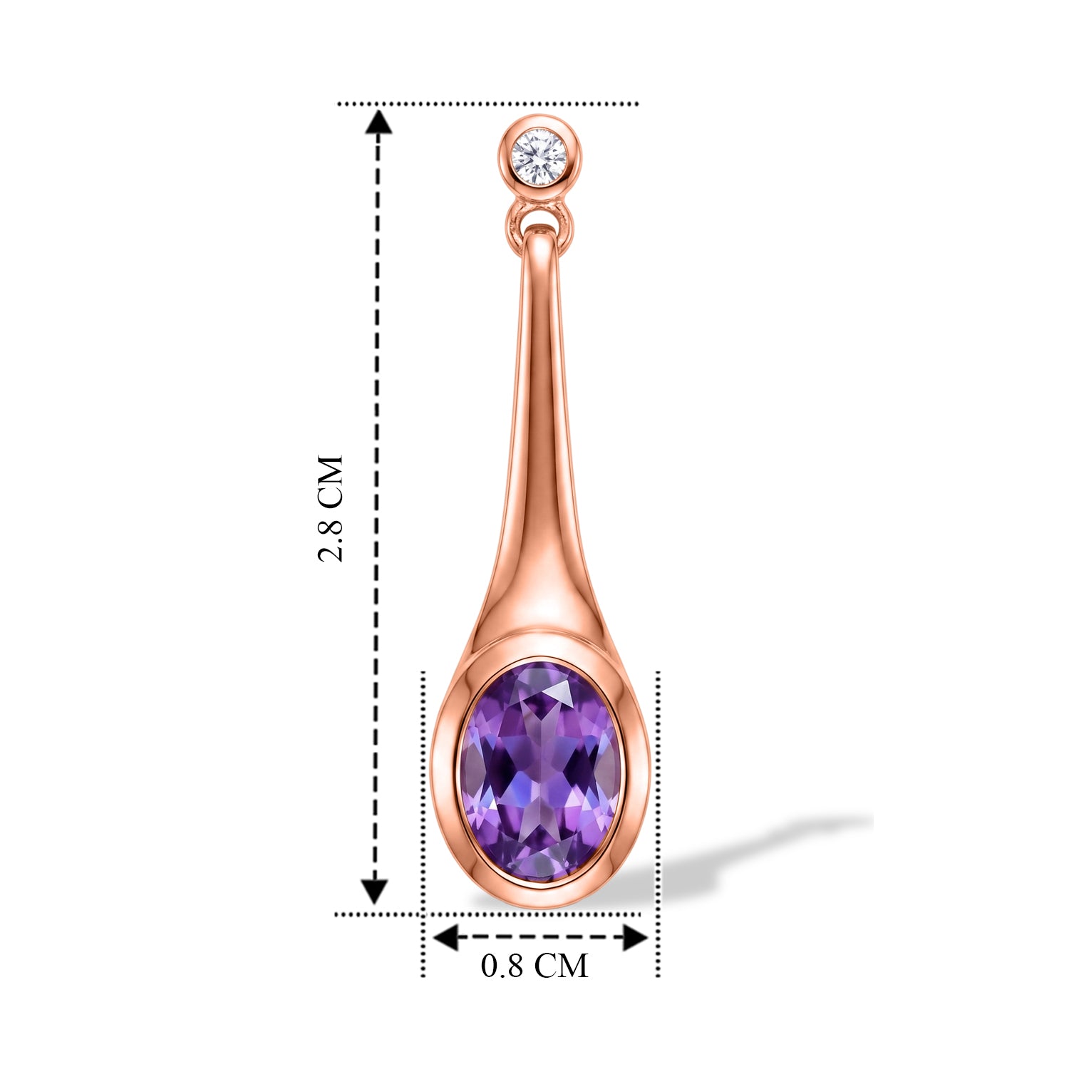 D'Joy Rose De France Amethyst und Zirkon Ohrringe, 925 Silber rosévergoldet - 2,45 ct.