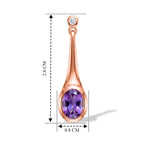 D'Joy Rose De France Amethyst und Zirkon Ohrringe, 925 Silber rosévergoldet - 2,45 ct.