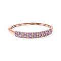 EverTrue Rose De France Amethyst und Zirkon 19cm Half-Eternity-Armreif, Messing rosévergoldet - 8,95 ct.