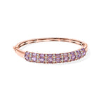 EverTrue Rose De France Amethyst und Zirkon 19cm Half-Eternity-Armreif, Messing rosévergoldet - 8,95 ct.
