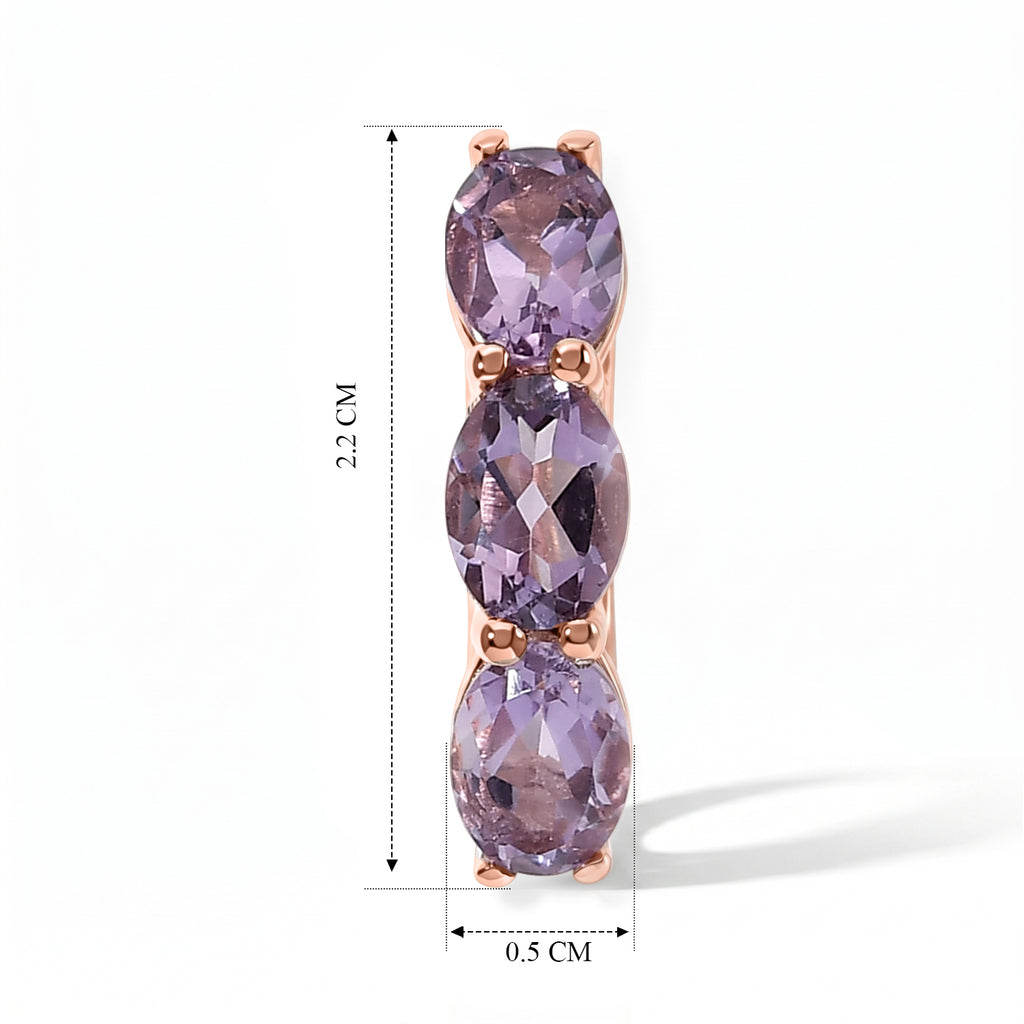 EverTrue Rose De France Amethyst Trilogie Ohrringe, 950 Kupfer rosévergoldet - 4,27 ct.