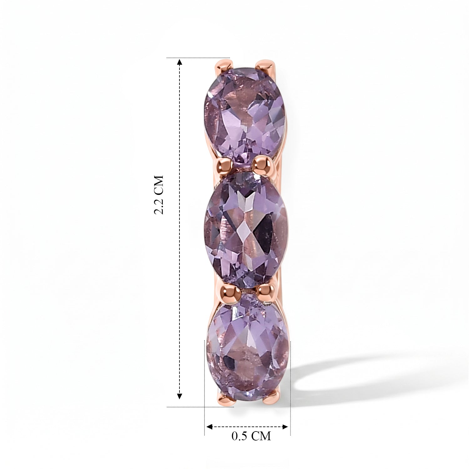 EVER TRUE Rose De France Amethyst Ohrringe 950 Kupfer Rosévergoldet ca. 4,27 ct.