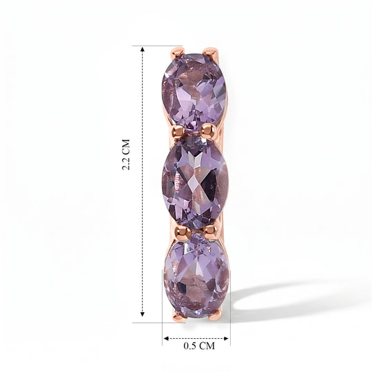 EverTrue Rose De France Amethyst Trilogie Ohrringe, 950 Kupfer rosévergoldet - 4,27 ct.