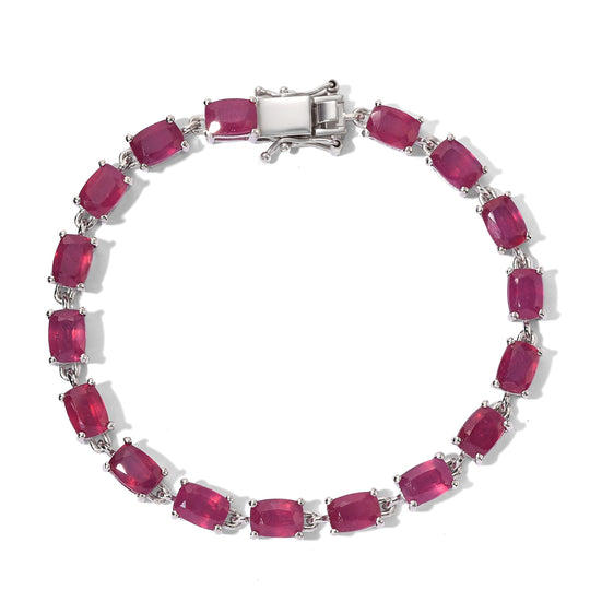 D'Joy afrikanischer Rubin 19cm Armband, 925 Silber rhodiniert - 25,36 ct.