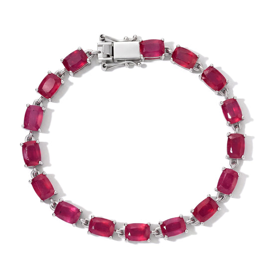 D'Joy afrikanischer Rubin 19cm Armband, 925 Silber rhodiniert - 25,36 ct.