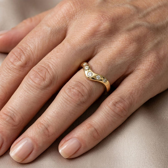 LUXURIANT DIAMOND - Lab Grown Diamant SI-GH Ring 925 Silber 750 Gelbgold vermeil (Größe 20.00) ca. 0,25 ct