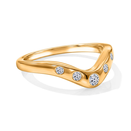 LUXURIANT DIAMOND - Lab Grown Diamant SI-GH Ring 925 Silber 750 Gelbgold vermeil (Größe 20.00) ca. 0,25 ct