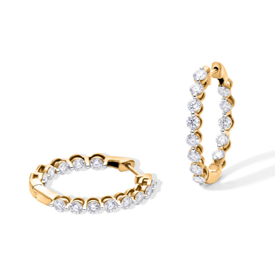 LUXURIANT DIAMOND - Lab Grown Diamant SI-GH Ohrringe 925 Silber 750 Gelbgold vermeil ca. 2.00 ct