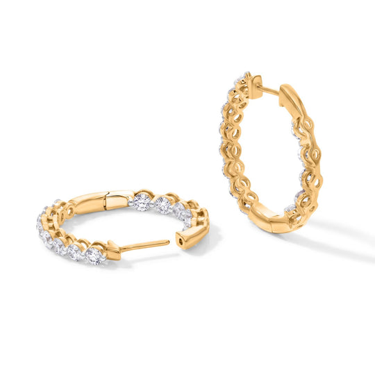 LUXURIANT DIAMOND - Lab Grown Diamant SI-GH Ohrringe 925 Silber 750 Gelbgold vermeil ca. 2.00 ct