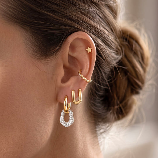 LUXURIANT DIAMOND - Lab Grown Diamant SI-GH SGL zertifiziert Ohrringe 925 Silber 750 Gelbgold vermeil ca. 1,00 ct.