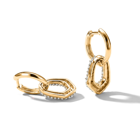 LUXURIANT DIAMOND - Lab Grown Diamant SI-GH SGL zertifiziert Ohrringe 925 Silber 750 Gelbgold vermeil ca. 1,00 ct.