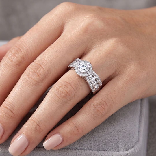 LUXURIANT DIAMOND - Lab Grown Diamant SI-GH SGL zertifiziert Ring 925 Silber Rhodiniert (Größe 22.00) ca. 1,89 ct