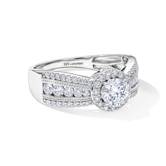 LUXURIANT DIAMOND - Lab Grown Diamant SI-GH SGL zertifiziert Ring 925 Silber Rhodiniert (Größe 22.00) ca. 1,89 ct