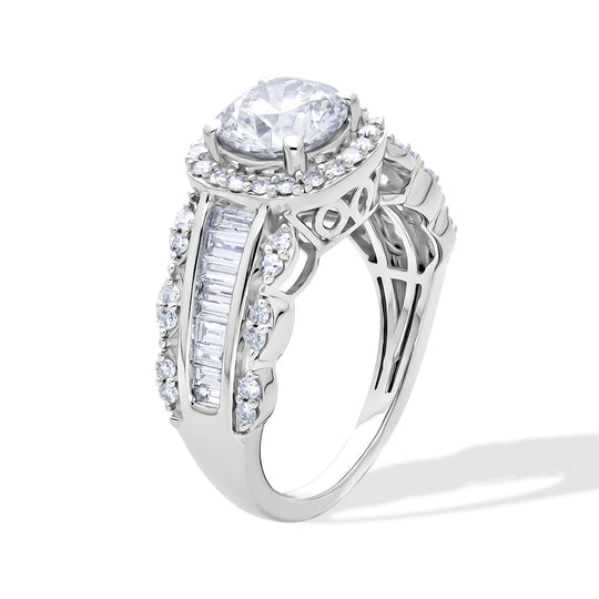 LUXURIANT SGL zertifizierter SI-GH Labor Diamant Ring, 925 Silber rhodiniert - 3 ct.