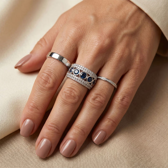 D'Joy Blauer Diamant (IR) Ring 925 Silber Rhodiniert (Größe 21.00) ca. 2.99 ct