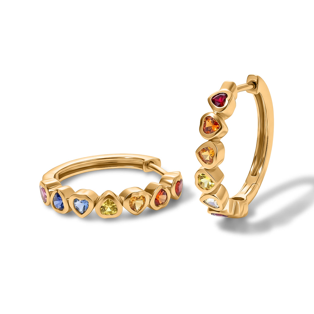 D'Joy AA Mehrfarbig Saphir Ohrringe 925 Silber 750 Gelbgold vermeil ca. 2,39 ct.