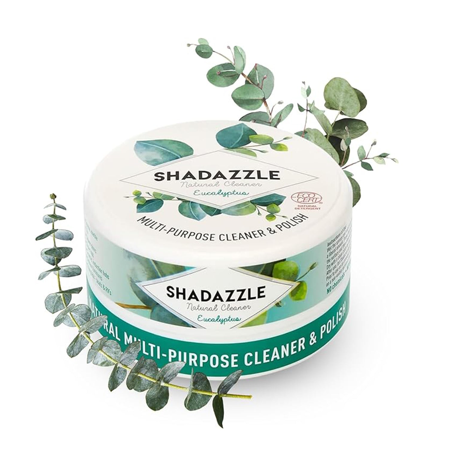 SHADAZZLE natürlicher Allzweckreiniger und Politur, umweltfreundlicher Mehrzweckreiniger, ECOCERT zertifiziert, 300 g, Eukalyptus