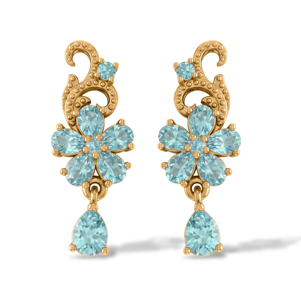 EVER TRUE AA Blauer Apatit Ohrringe Reine Bronze ca. 2,59 ct.