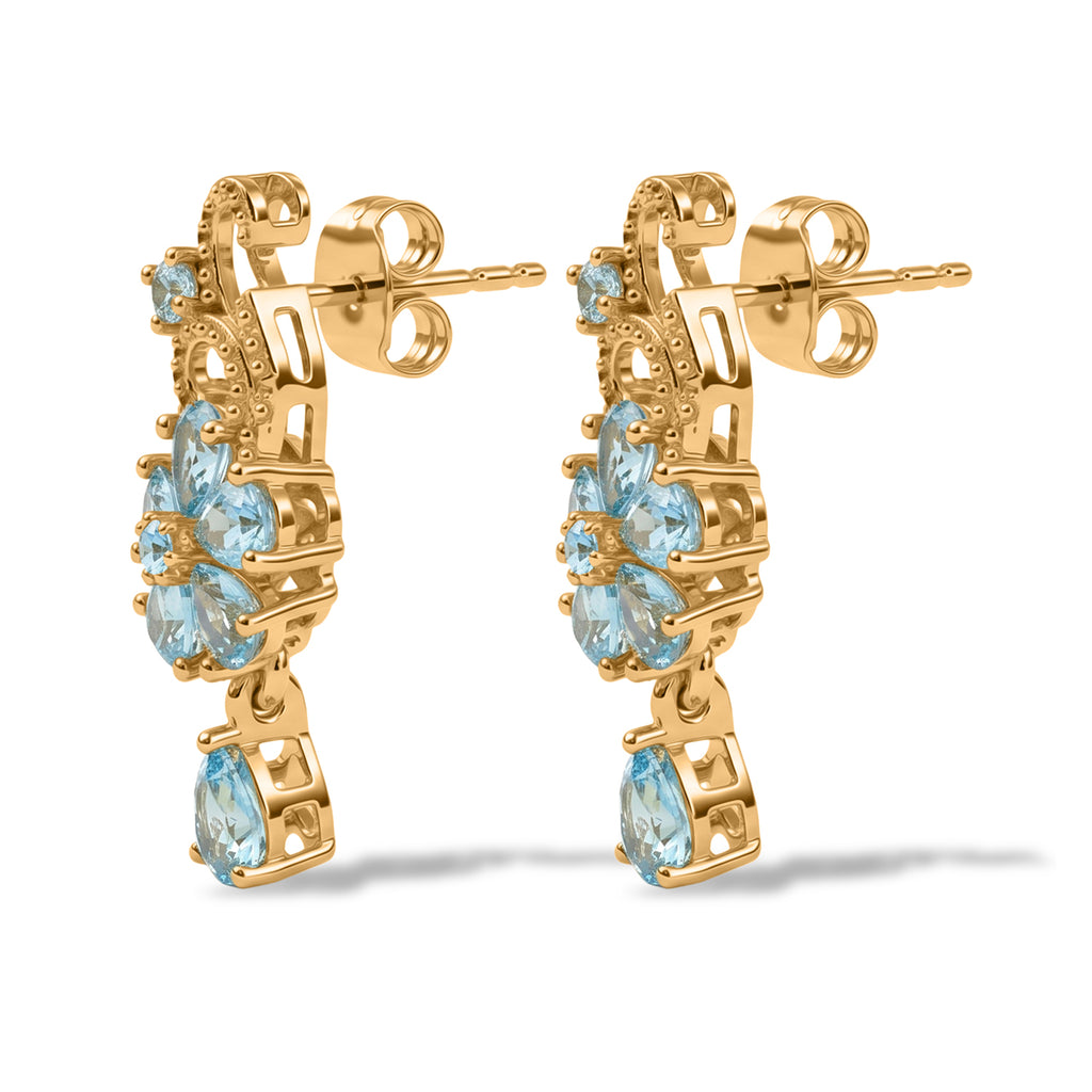 EVER TRUE AA Blauer Apatit Ohrringe Reine Bronze ca. 2,59 ct.