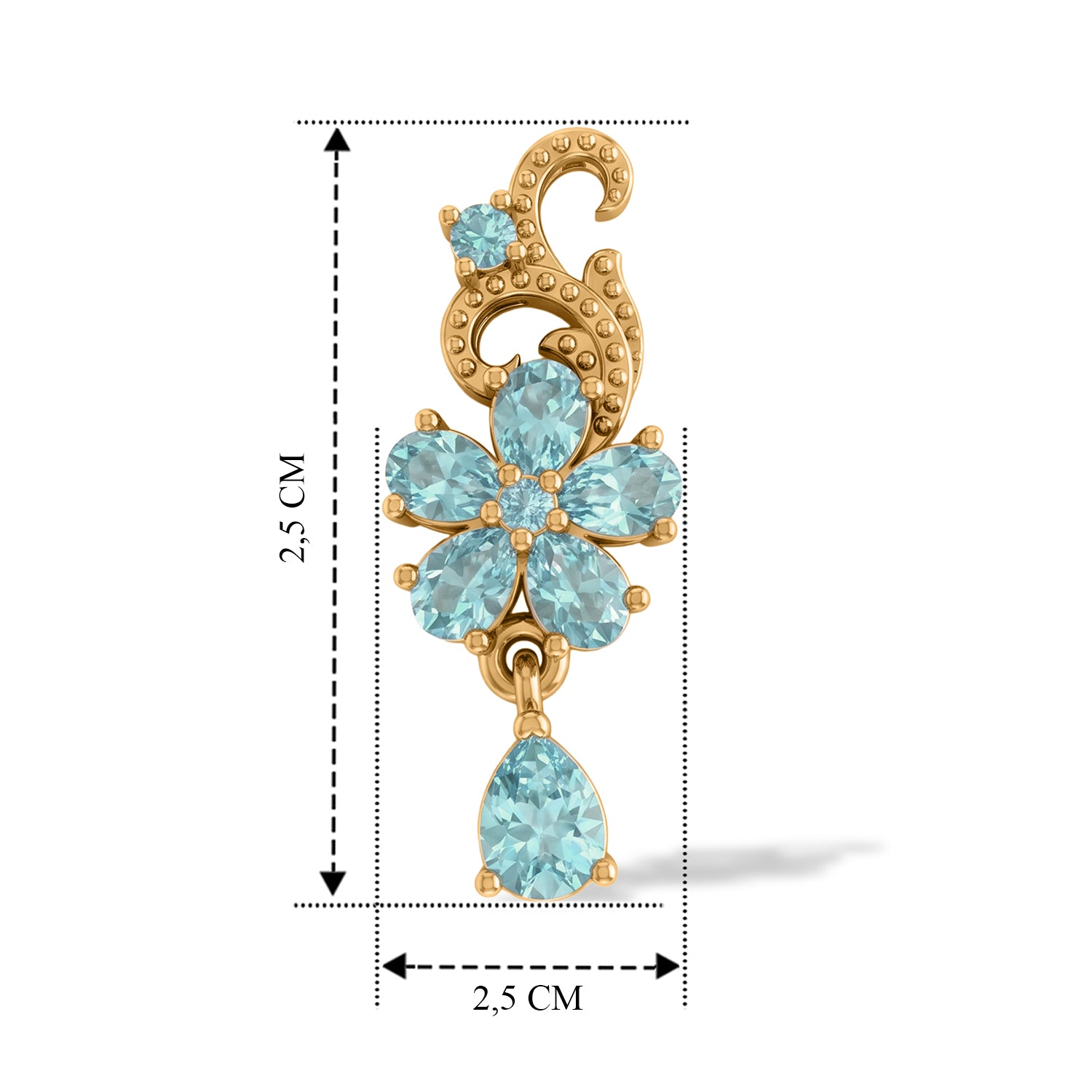 EverTrue AA blaue Apatit Ohrringe, Bronze mit Gelbgold E-Beschichtung - 2,59 ct.