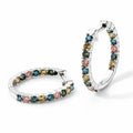 LUXURIANT DIAMOND - Lab Grown Mehrfarbiger Diamant Ohrringe 925 Silber Rhodiniert ca. 1,99 ct.