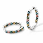 LUXURIANT DIAMOND - Lab Grown Mehrfarbiger Diamant Ohrringe 925 Silber Rhodiniert ca. 1,99 ct.