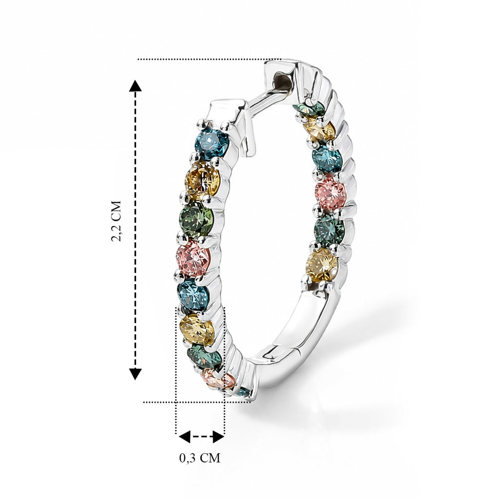 LUXURIANT DIAMOND - Lab Grown Mehrfarbiger Diamant Ohrringe 925 Silber Rhodiniert ca. 1,99 ct.