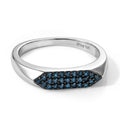 D'Joy Blauer Diamant (IR) Ring 925 Silber Rhodiniert (Größe 17.00) ca. 0.24 ct