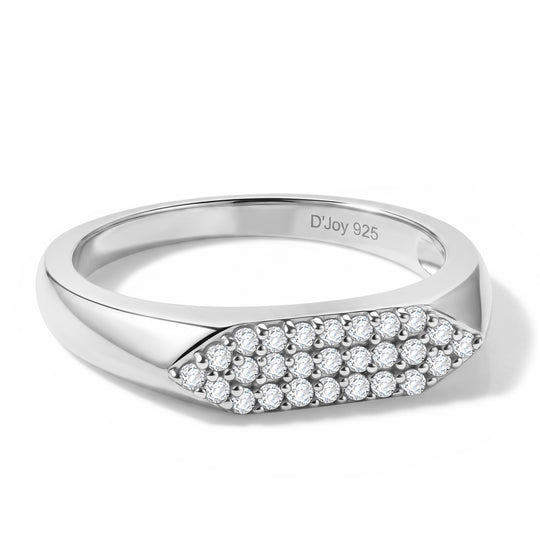 D'Joy Weißer Diamant (IR) Ring 925 Silber Rhodiniert (Größe 21.00) ca. 0.24 ct