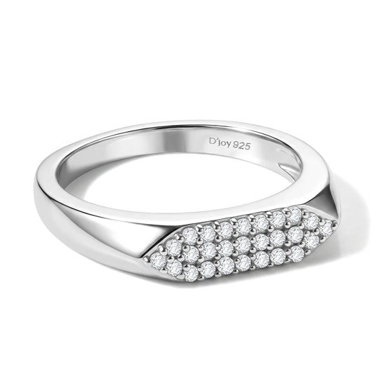 D'Joy Weißer Diamant (IR) Ring 925 Silber Rhodiniert (Größe 21.00) ca. 0.24 ct