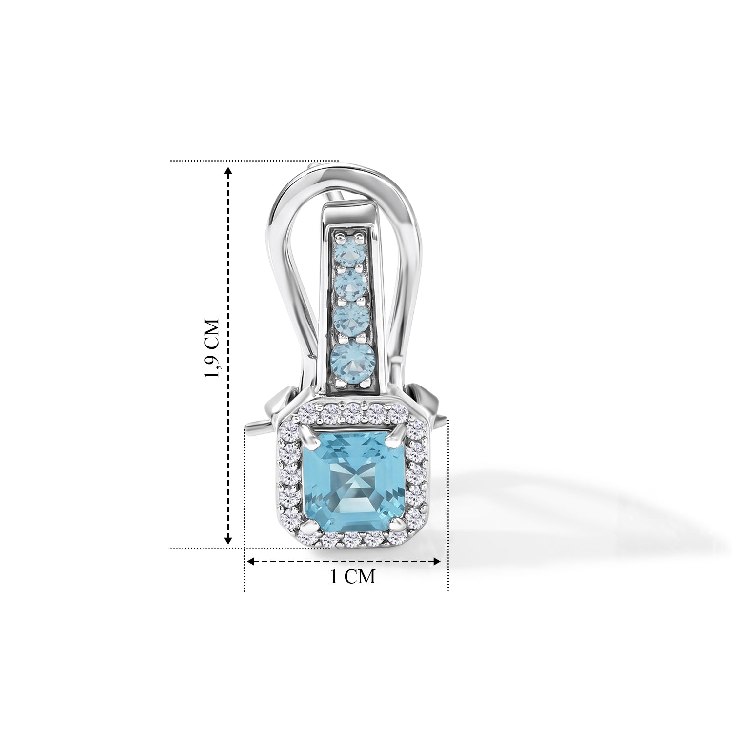 D'Joy AA blaue Apatit Ohrringe, 925 Silber platiniert - 2,24 ct.