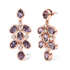 EverTrue Rose De France Amethyst und Zirkon florale Ohrringe, 950 Kupfer mit Roségold-E-Beschichtung - 6,41 ct.